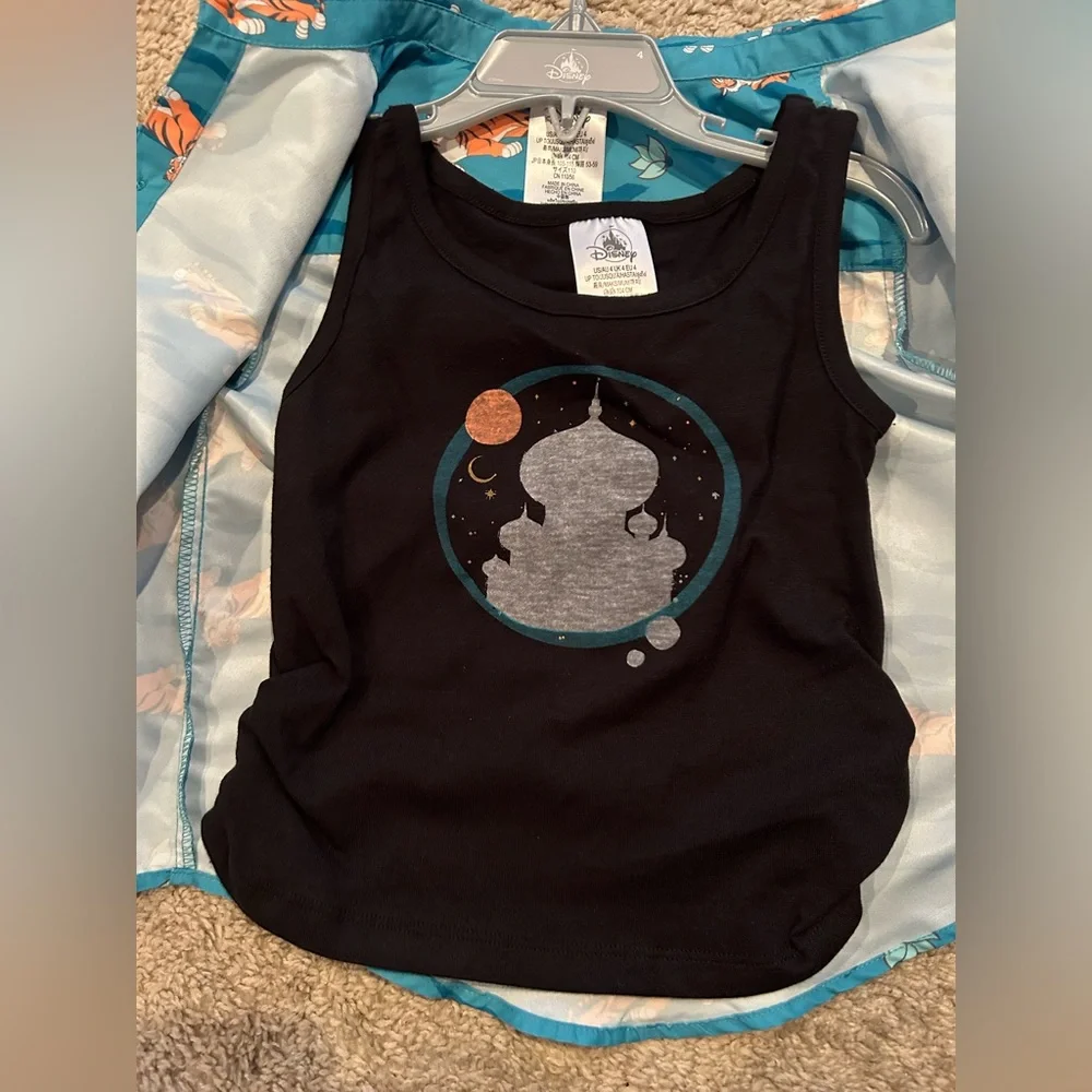 Disney Aladdin Jasmine 2pc Top & Button-down shirt matching set Girls 4 NWT